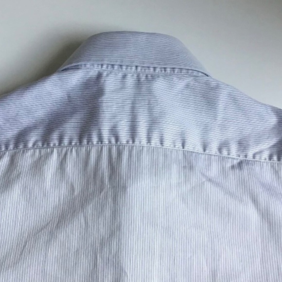 Brajda light gray  pinstripes soft cotton shirt Sz 16 ~ 40 made  in Italy 🇮🇹 - Picture 7 of 11